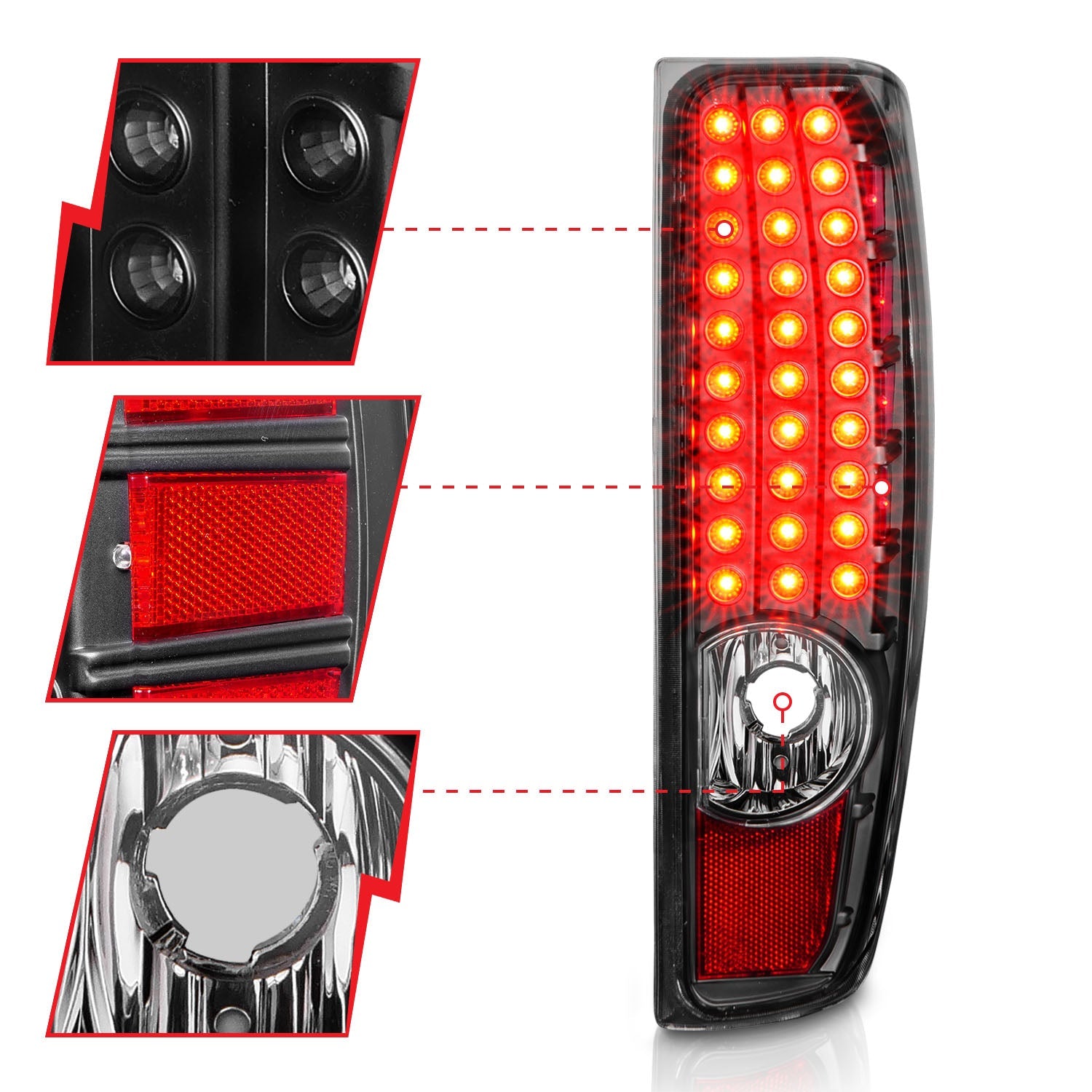 CHEVY COLORADO 04-12 / GMC CANYON 04-12 LED TAIL LIGHTS BLACK CLEAR LENS