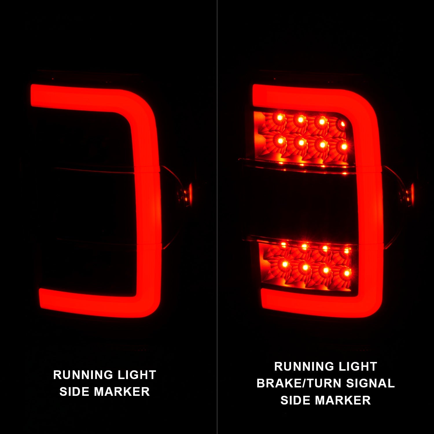 FORD RANGER 01-11 LED C-BAR STYLE TAIL LIGHTS BLACK CLEAR LENS (NOT FOR 05-07 STX MODELS)