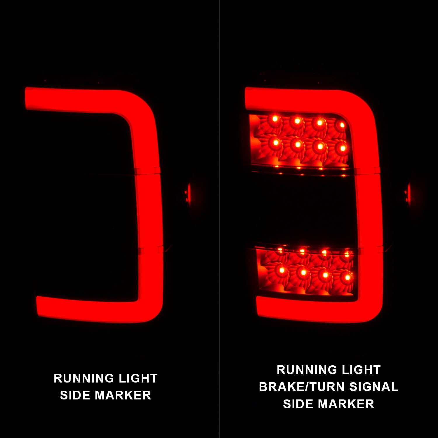 FORD RANGER 01-11 LED C-BAR STYLE TAIL LIGHTS BLACK SMOKE LENS (NOT FOR 05-07 STX MODELS)