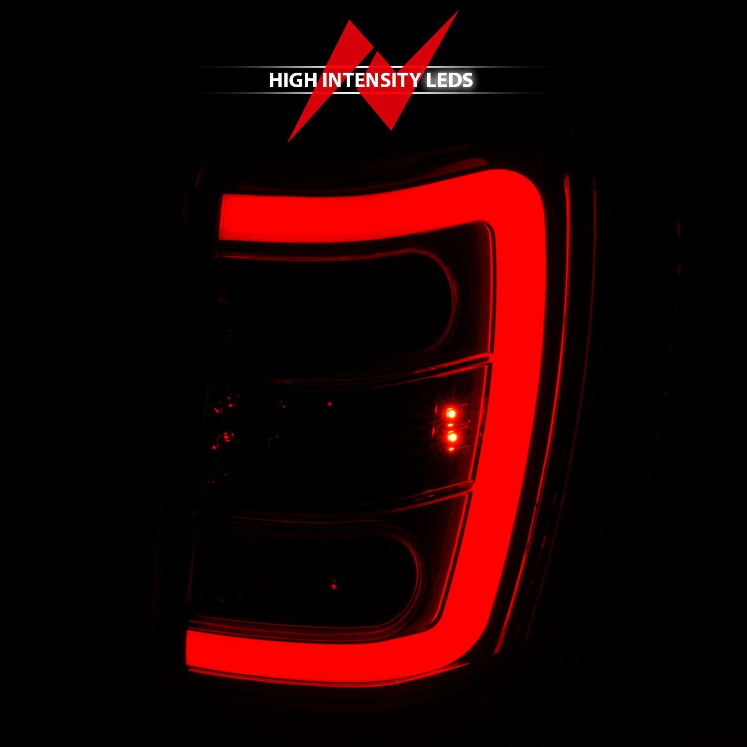 JEEP GRAND CHEROKEE 99-04 LED C BAR TAIL LIGHTS CHROME RED/CLEAR LENS