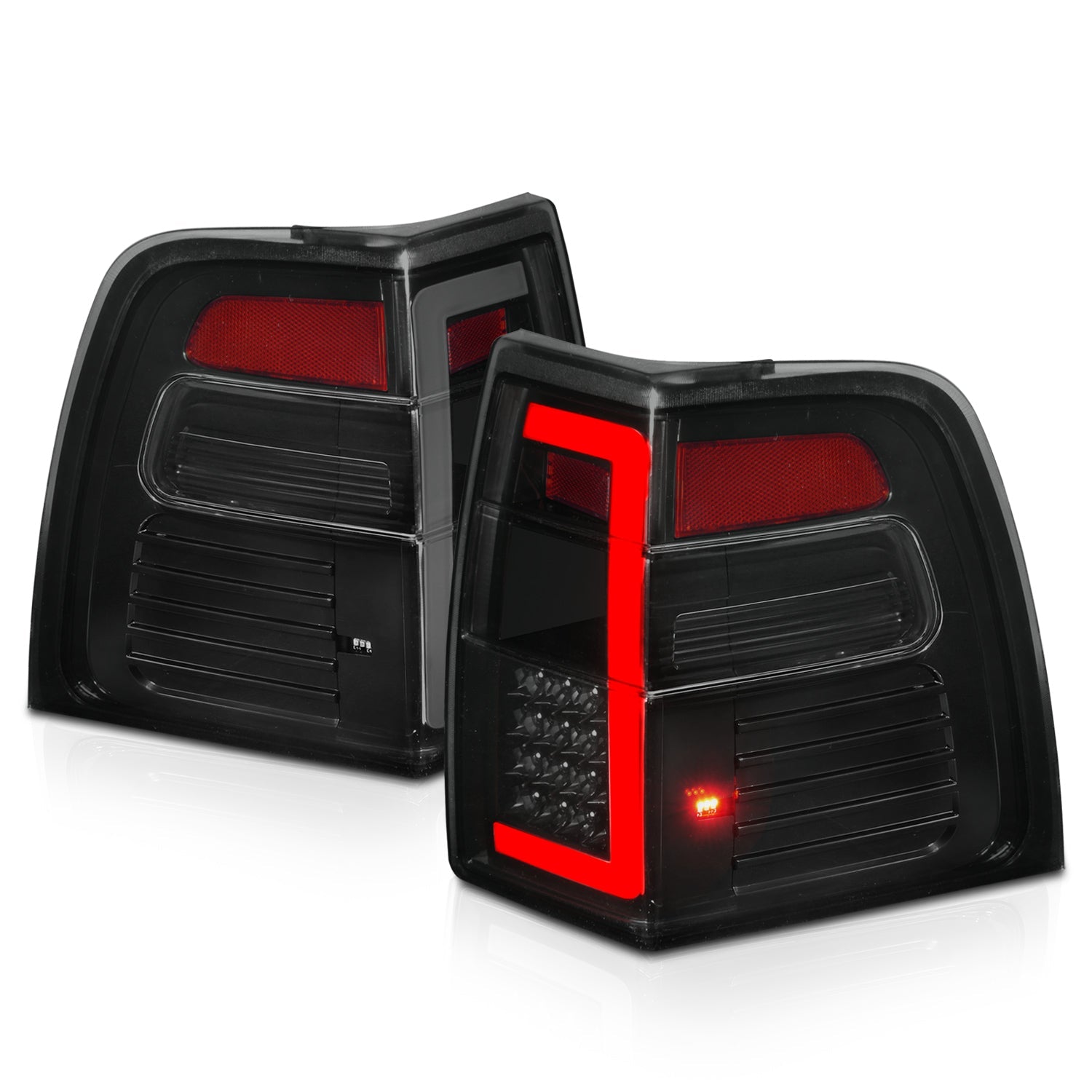 FORD EXPEDITION 07-17 LED C BAR TAIL LIGHTS BLACK SMOKE LENS W/ SEQUENTIAL SIGNAL