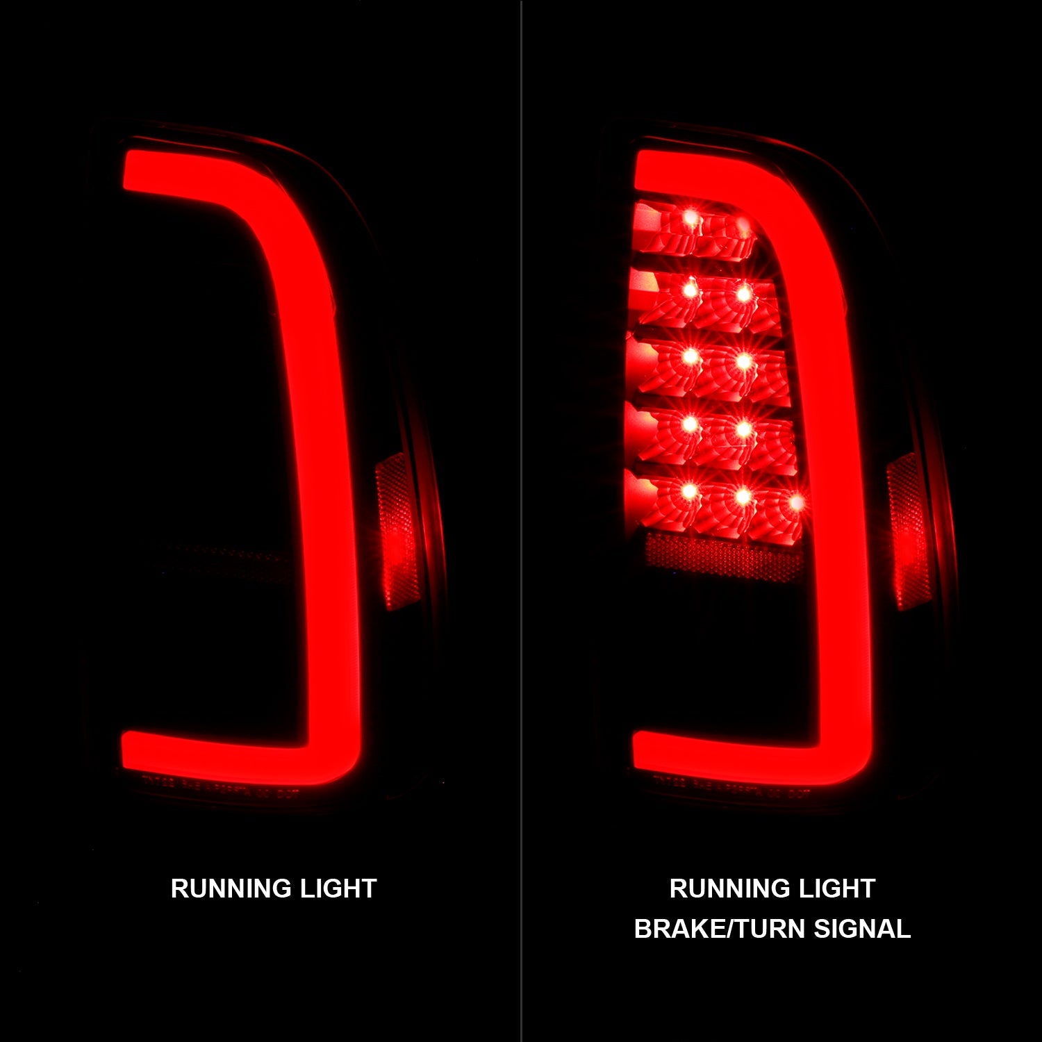 TOYOTA TUNDRA 00-06 LED LIGHT BAR TAIL LIGHTS BLACK CLEAR LENS(STD BED REGULAR CAB, ACCESS CAB)