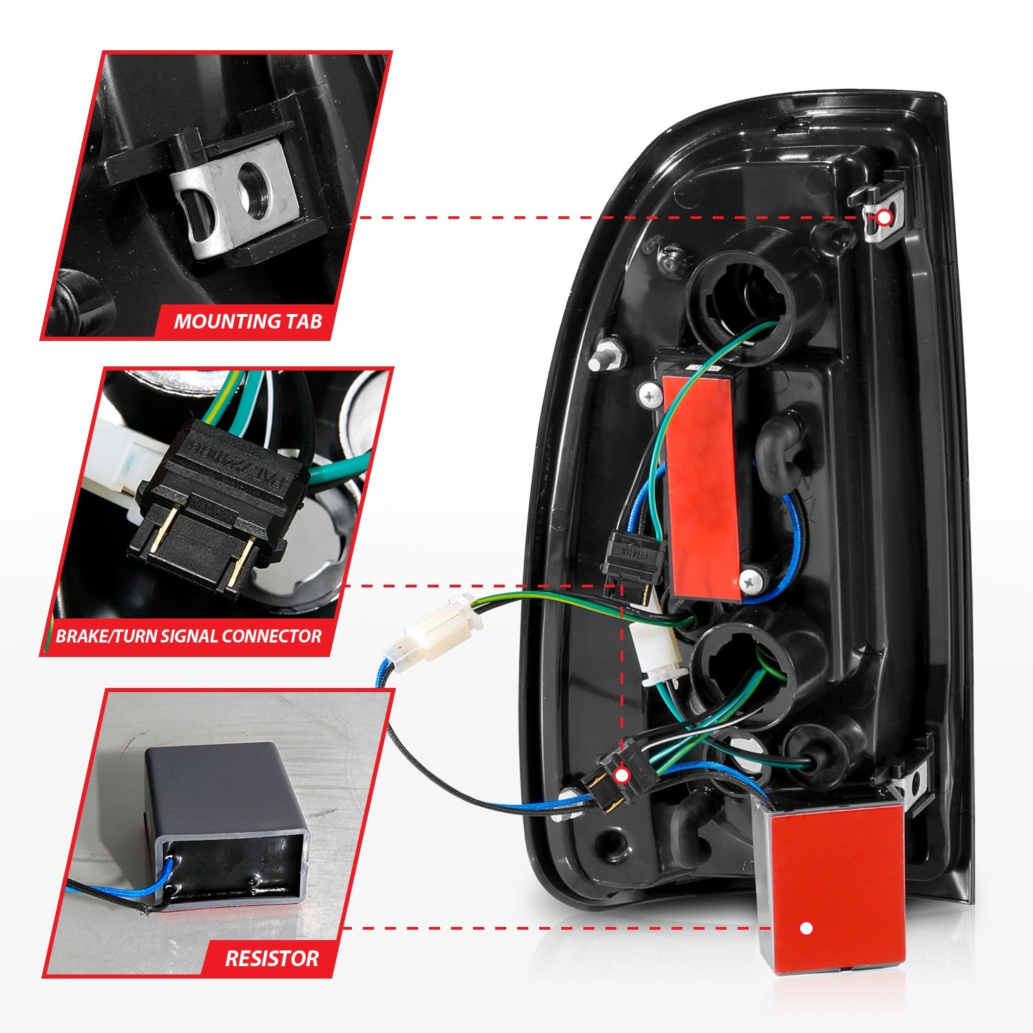 TOYOTA TUNDRA 00-06 LED LIGHT BAR TAIL LIGHTS BLACK CLEAR LENS(STD BED REGULAR CAB, ACCESS CAB)