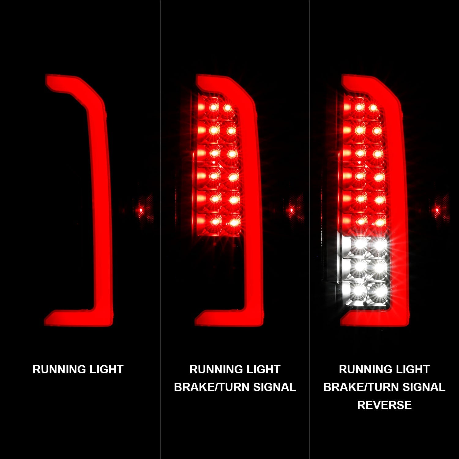 CHEVY COLORADO 15-22 FULL LED LIGHT BAR STYLE TAIL LIGHTS BLACK CLEAR LENS
