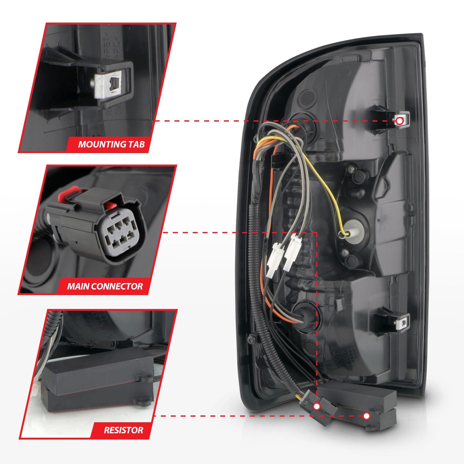 GMC CANYON 15-22 LED TAIL LIGHTS BLACK CLEAR LENS (RED LIGHT BAR)