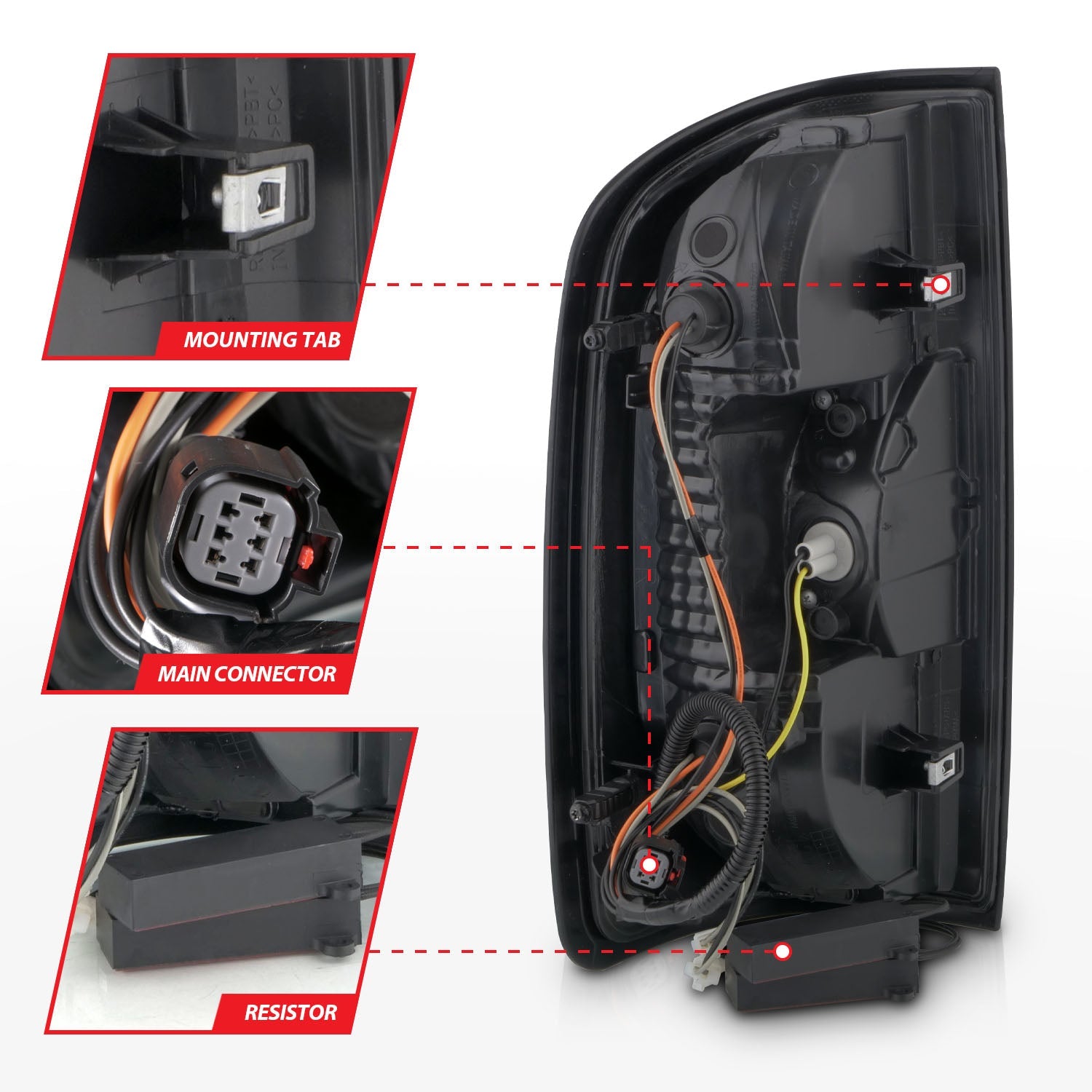 GMC CANYON 15-22 FULL LED TAIL LIGHTS BLACK SMOKE LENS (RED LIGHT BAR)