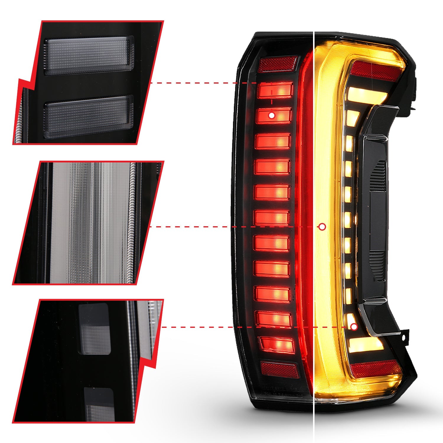 TOYOTA TUNDRA 22-26 FULL LED TAIL LIGHTS BLACK CLEAR LENS W/ SEQUENTIAL (FITS ALL MODELS)