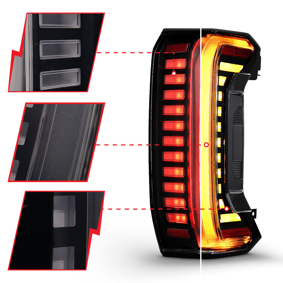 TOYOTA TUNDRA 22-26 FULL LED TAIL LIGHTS BLACK SMOKE LENS W/ SEQUENTIAL (FITS ALL MODELS)