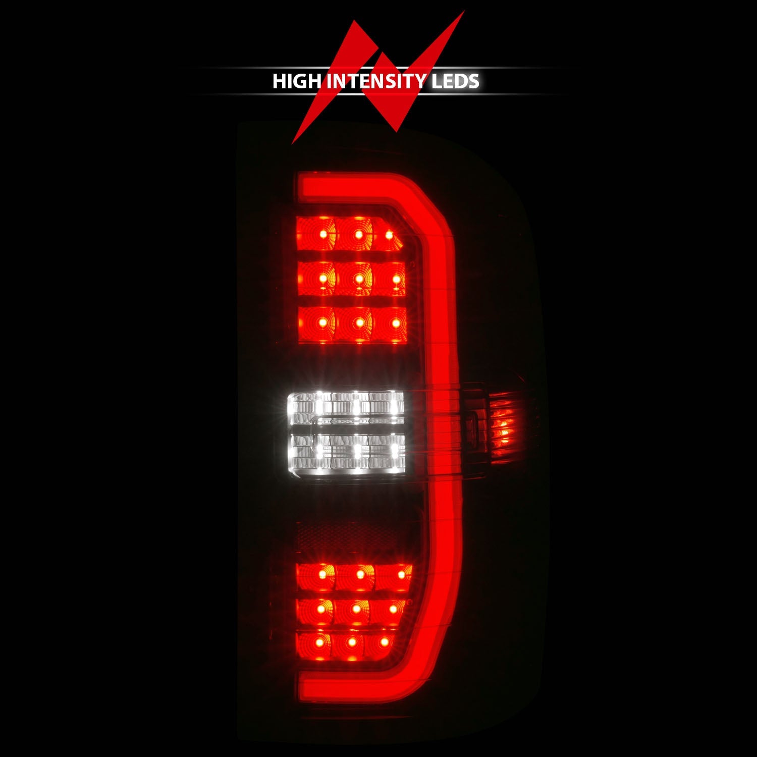 GMC SIERRA 1500 14-18 / 2500HD/3500HD 15-19 FULL LED C BAR STYLE TAIL LIGHTS BLACK SMOKE LENS W/ SEQUENTIAL SIGNAL (DOES NOT FIT OE FACTORY LED MODELS)