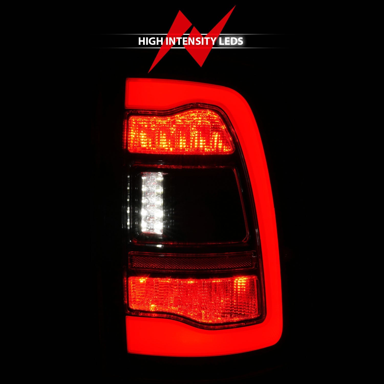 DODGE RAM 1500 09-18 / RAM 2500/3500 10-18 LED TAIL LIGHTS BLACK CLEAR LENS W/ SEQUENTIAL SIGNAL (FOR ALL MODELS)