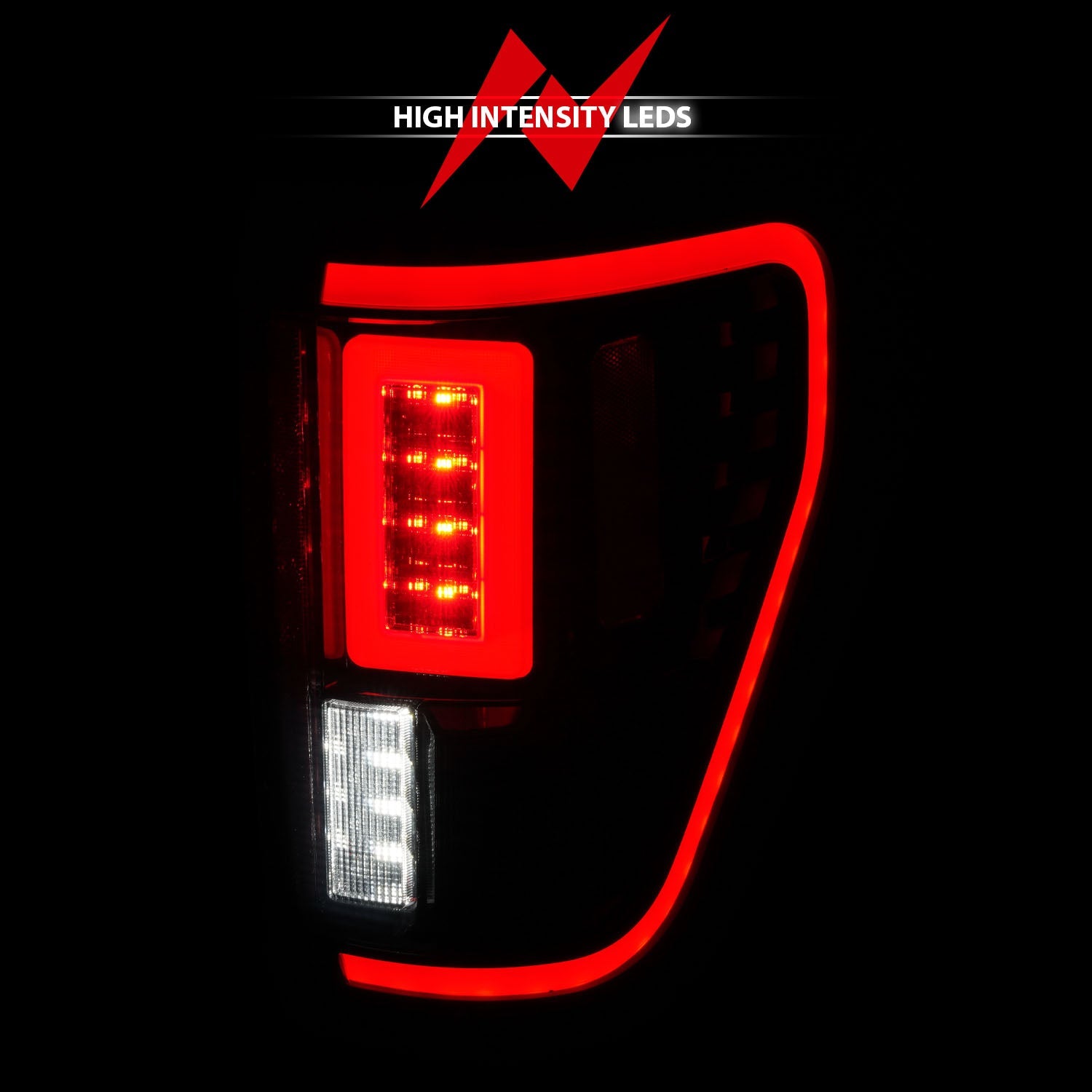 FORD F-150 21-23 FULL LED TAIL LIGHTS BLACK SMOKE LENS W/ INITIATION & SEQUENTIAL (FOR HALOGEN MODEL W/O BLIS & LED MODEL W/ BLIS SYSTEM)