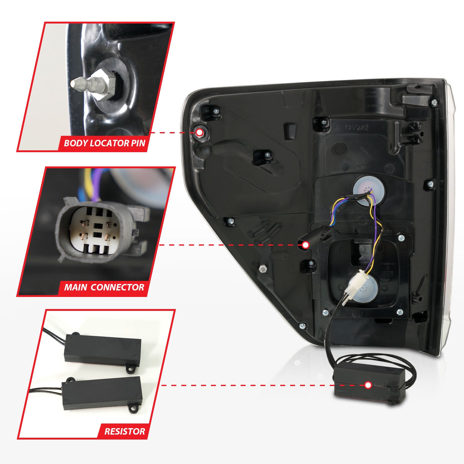 FORD F-150 21-23 FULL LED TAIL LIGHTS BLACK CLEAR LENS W/ INITIATION & SEQUENTIAL (FOR HALOGEN MODEL W/ BLIS SYSTEM)