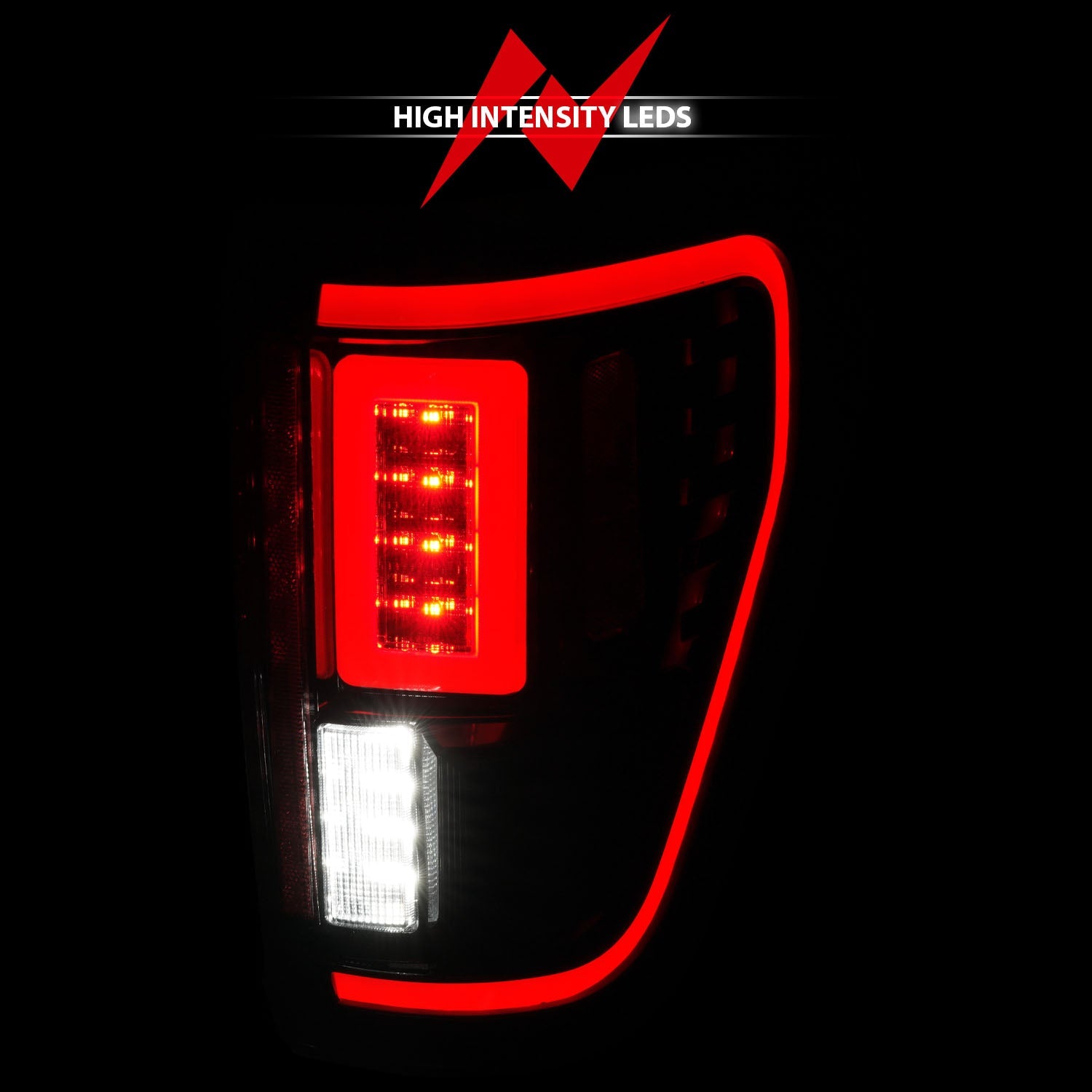 FORD F-150 21-23 FULL LED TAIL LIGHTS BLACK CLEAR LENS W/ INITIATION & SEQUENTIAL (FOR HALOGEN MODEL W/ BLIS SYSTEM)