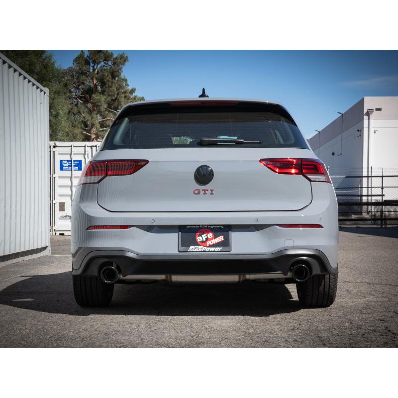 aFe Gemini XV 3in to 2 1/2in 304 SS Cat-Back Exhaust 22-23 Volkswagen GTI (MK8) 2.0L w/ Black Tips