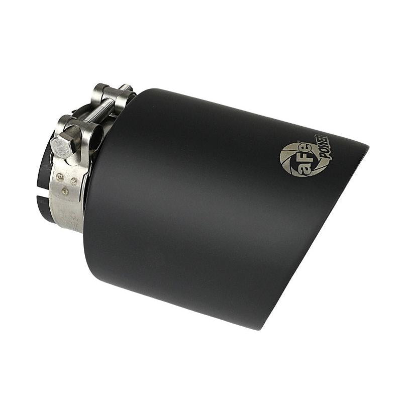 aFe Takeda 304 SS Clamp-On Exhaust Tip 2.5in. Inlet / 4.5in. Outlet / 7in. L - Black-SR1 Performance