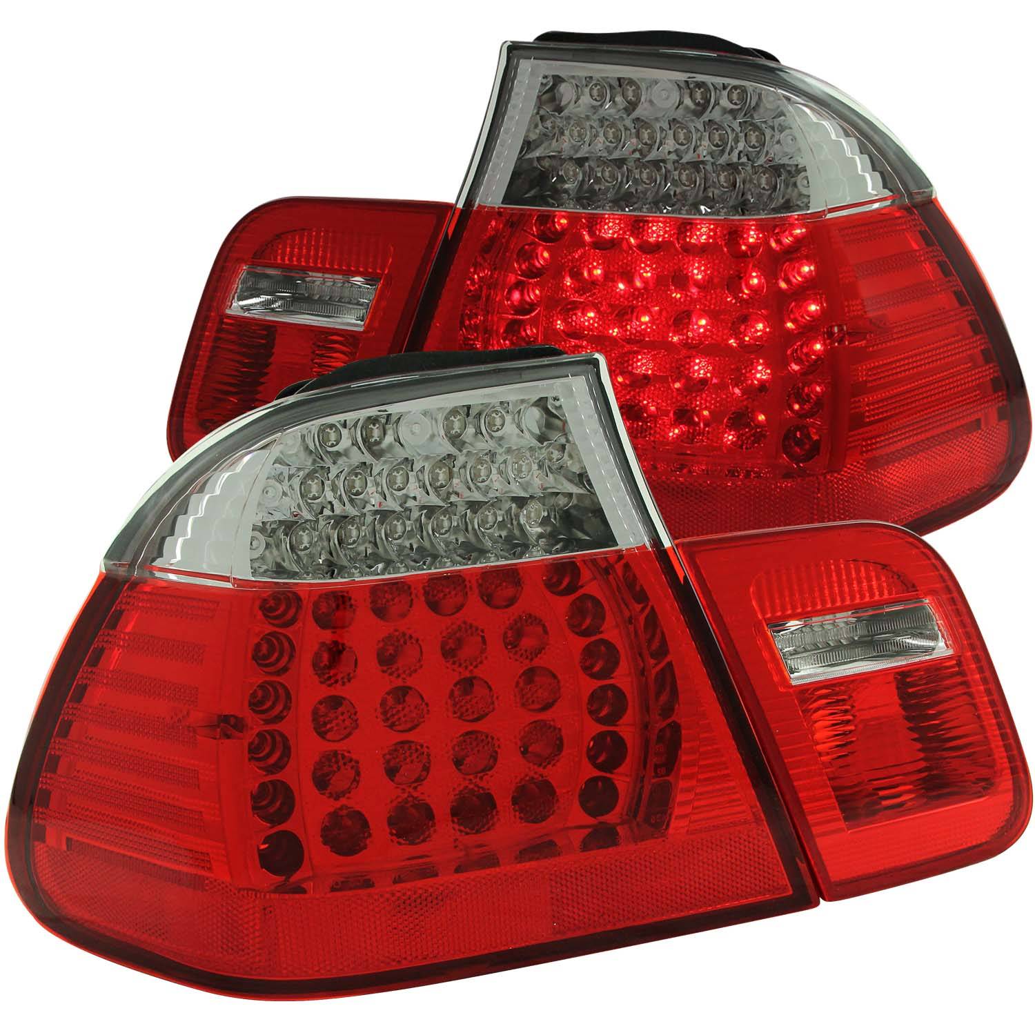 BMW 3 SERIES E46 99-01 4DR LED TAIL LIGHTS RED/CLEAR LENS 2PC