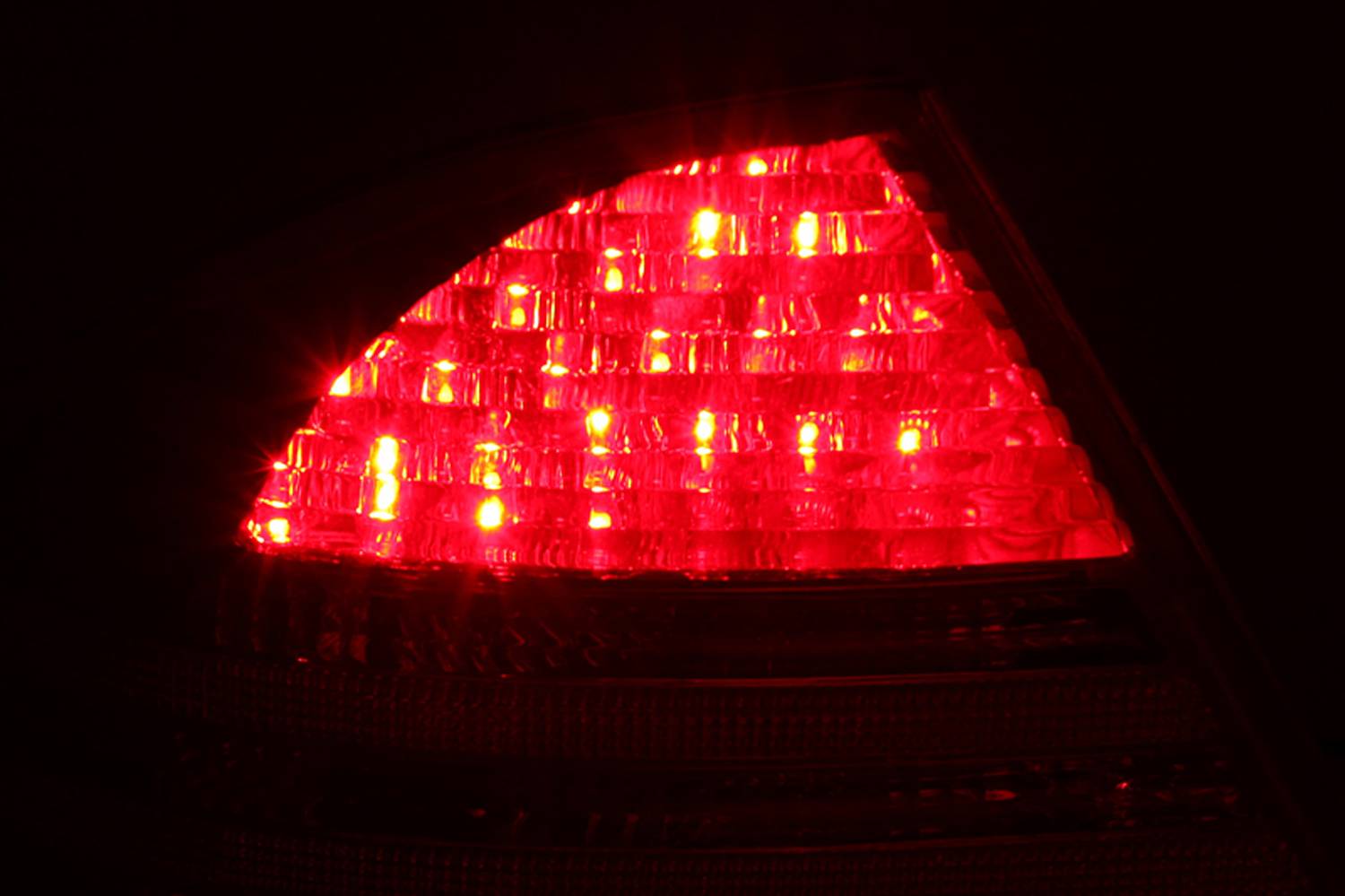 MBZ S CLASS W220 S430/S500/S600/S55 AMG 00-06 LED TAIL LIGHTS CHROME RED/CLEAR LENS