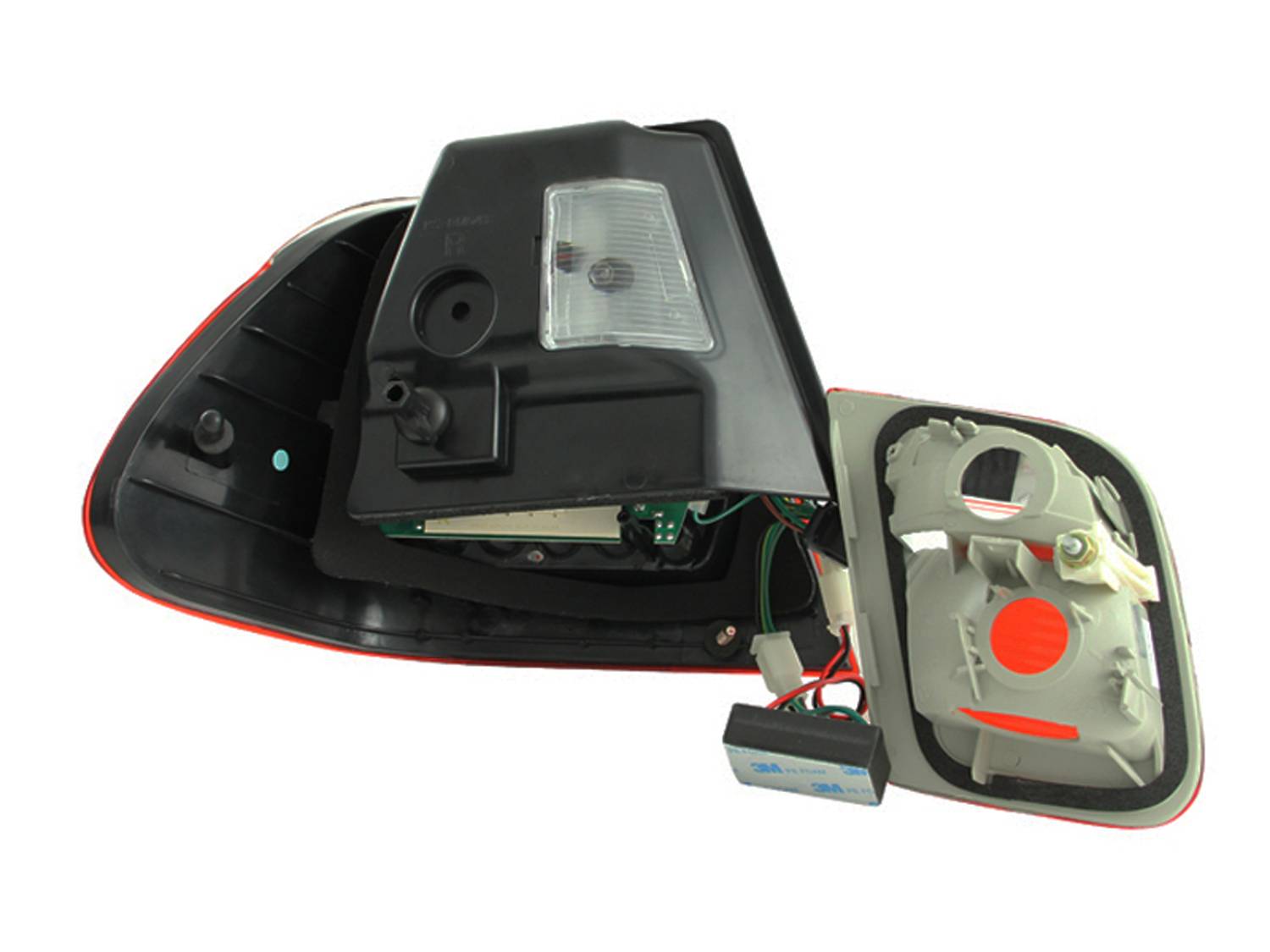 BMW 3 SERIES E46 02-05 4DR LED TAIL LIGHTS CHROME RED/CLEAR LENS 2PC