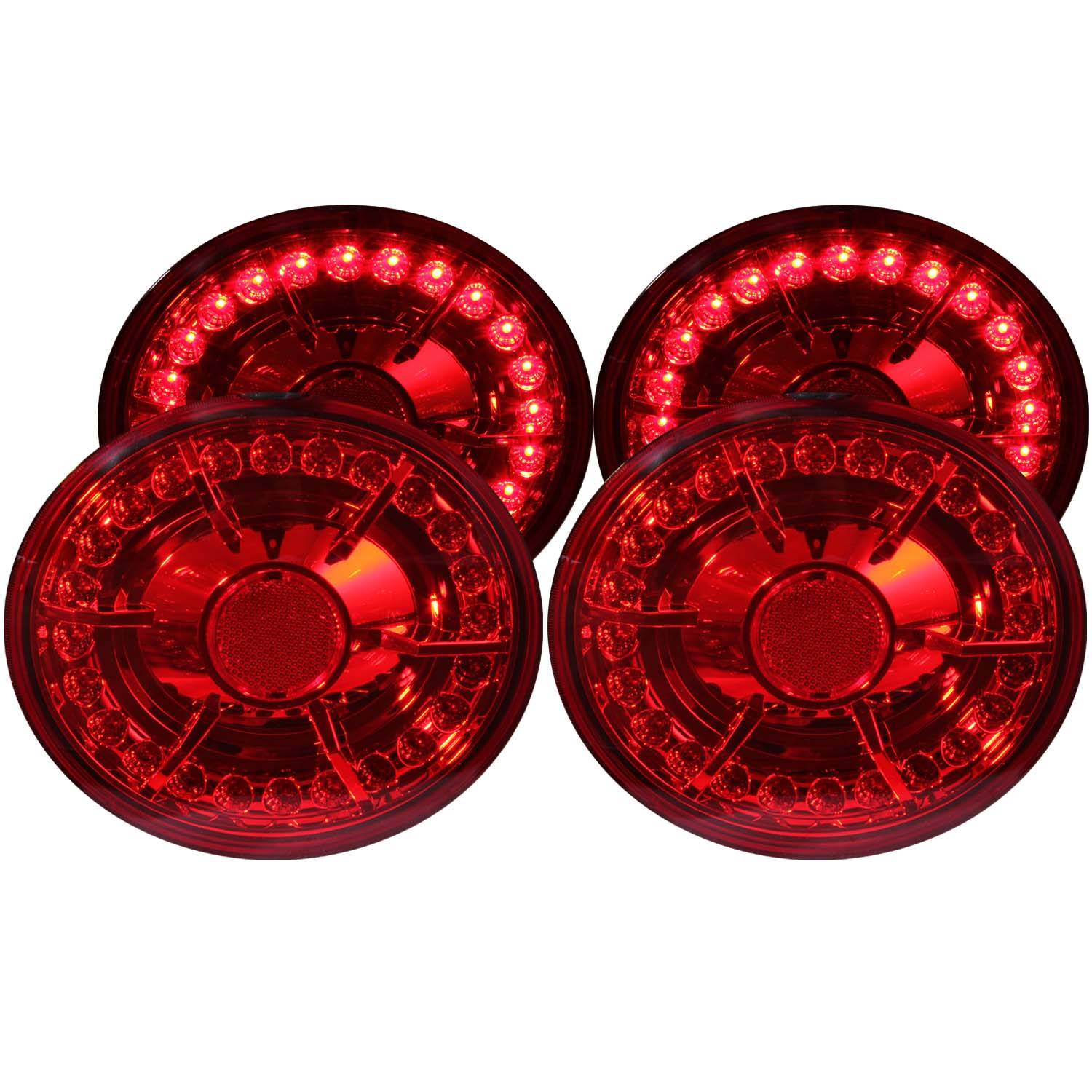 CHEVY CORVETTE 05-13 / CORVETTE Z06 06-13 LED TAIL LIGHTS CHROME RED LENS