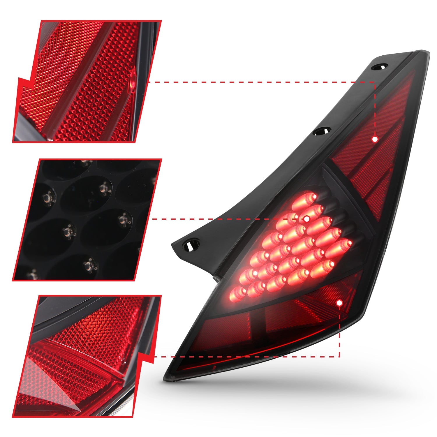 NISSAN 350Z 03-05 LED TAIL LIGHTS BLACK SMOKE LENS