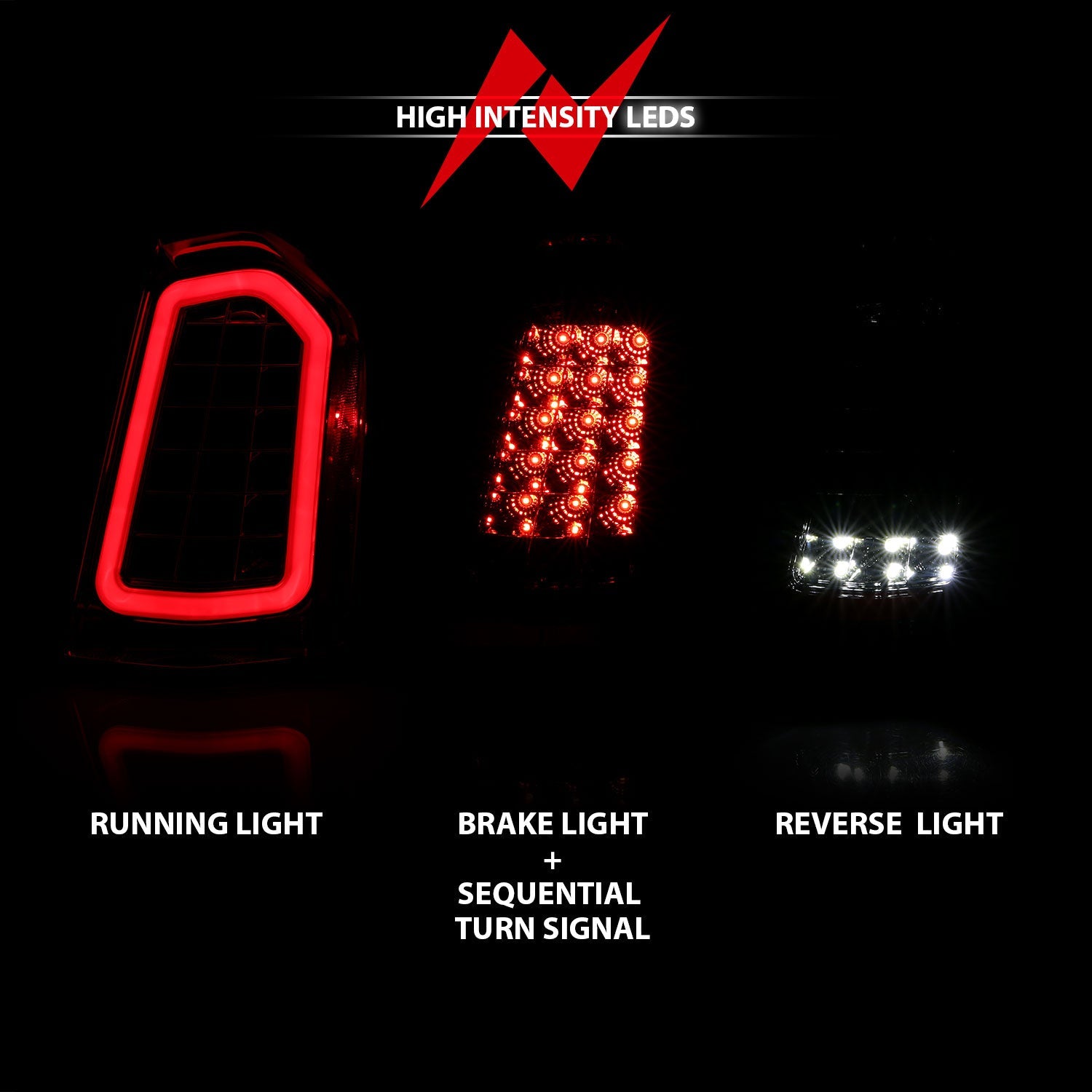 11-14 CHRYSLER 300 LED TAIL LIGHTS BLACK W/ SEQUENTIAL SIGNAL