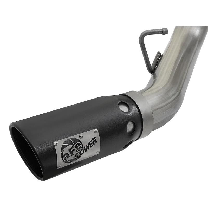 aFe LARGE BORE-HD 4in 409-SS DPF-Back Exhaust w/Dual Black Tips 2017 GM Duramax V8-6.6L (td) L5P