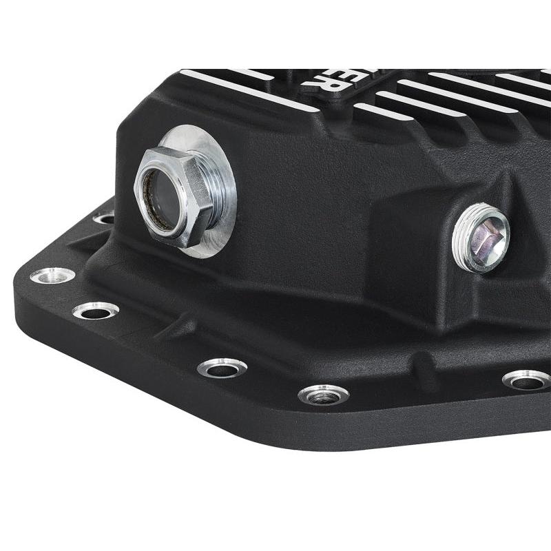 aFe Power Pro Series Rear Diff Cover Black w/Machined Fins 17-19 Ford Diesel Trucks V8-6.7L w/ Oil