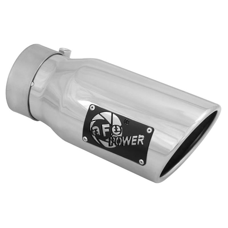 aFe MACH Force-Xp 3in Inlet x 4in Outlet x 9in Length 304 Stainless Steel Exhaust Tip Polished