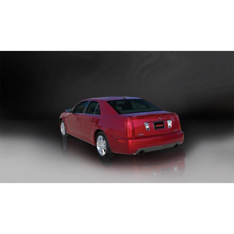 Corsa 2005-2007 Cadillac STS 4.6L 2.5in Axle-Back Dual Rear w Single 4in Black Pro-Series Tips