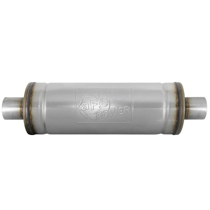 aFe MACH Force-Xp 409 SS Muffler 2.5in Center/Center 18in L x 6in Dia - Round Body-SR1 Performance
