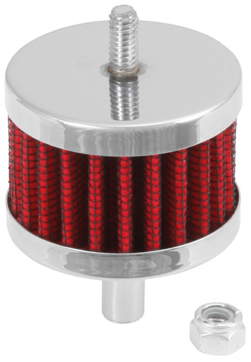K&N Steel Base Crankcase Vent Filter 3/8in OD Tube 2in OD 1-1/2in Height-SR1 Performance