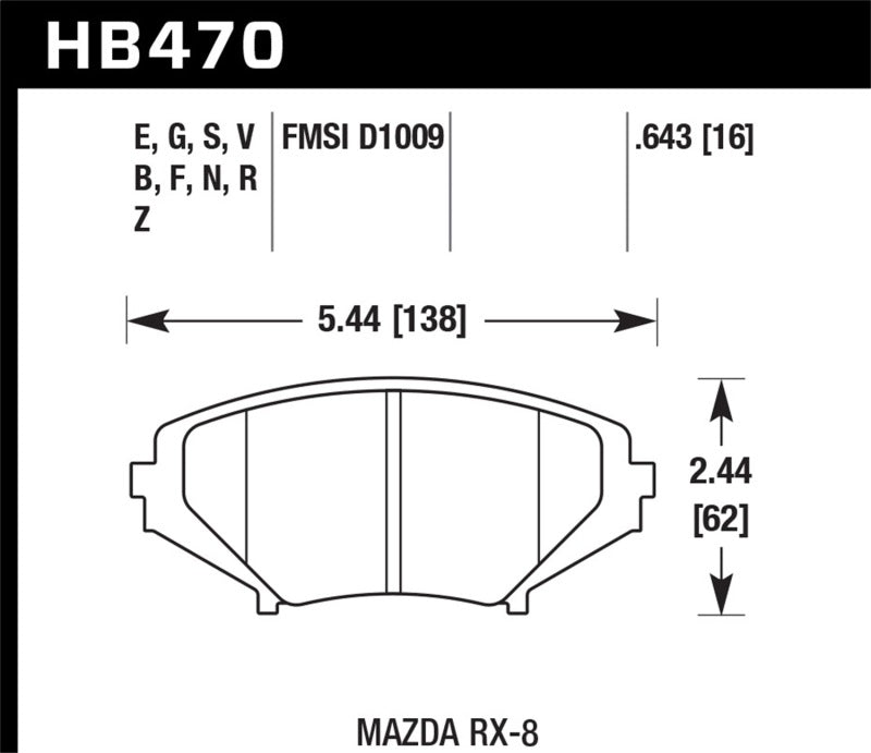 Hawk 04-09 RX8 HP+ Street Front Brake Pads (D1009)-SR1 Performance
