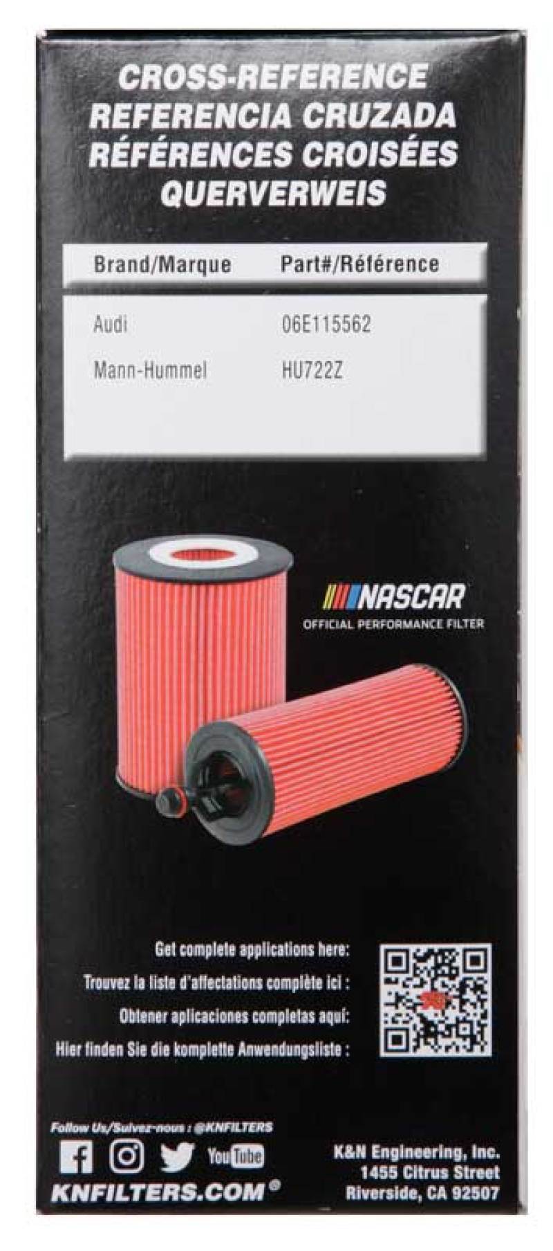 K&N Oil Filter OIL FILTER AUTOMOTIVE-SR1 Performance