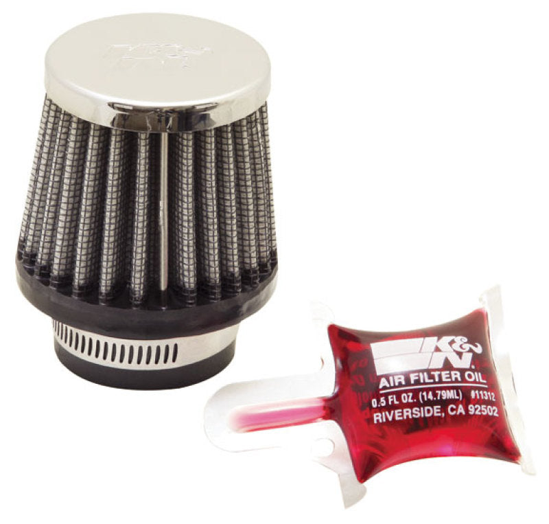K&N Universal Chrome Filter 1 3/8 inch FLG / 2 1/2 inch Base / 2 inch Top / 2 1/4 inch Height-SR1 Performance