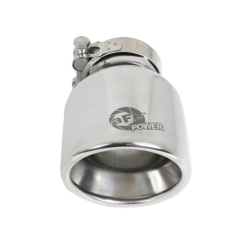 aFe MACH Force-Xp 304 SS Clamp-On Exhaust Tip 2.5in. Inlet / 4in. Outlet / 6in. L - Polished-SR1 Performance