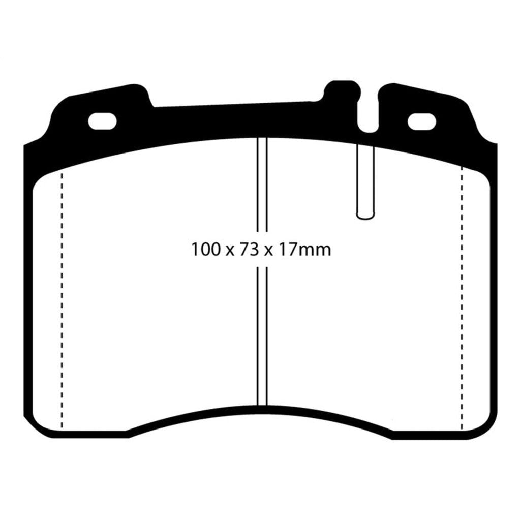 EBC Yellowstuff Front Brake Pads for Mercedes-Benz SL and E-Class Models - Part Number DP4927R