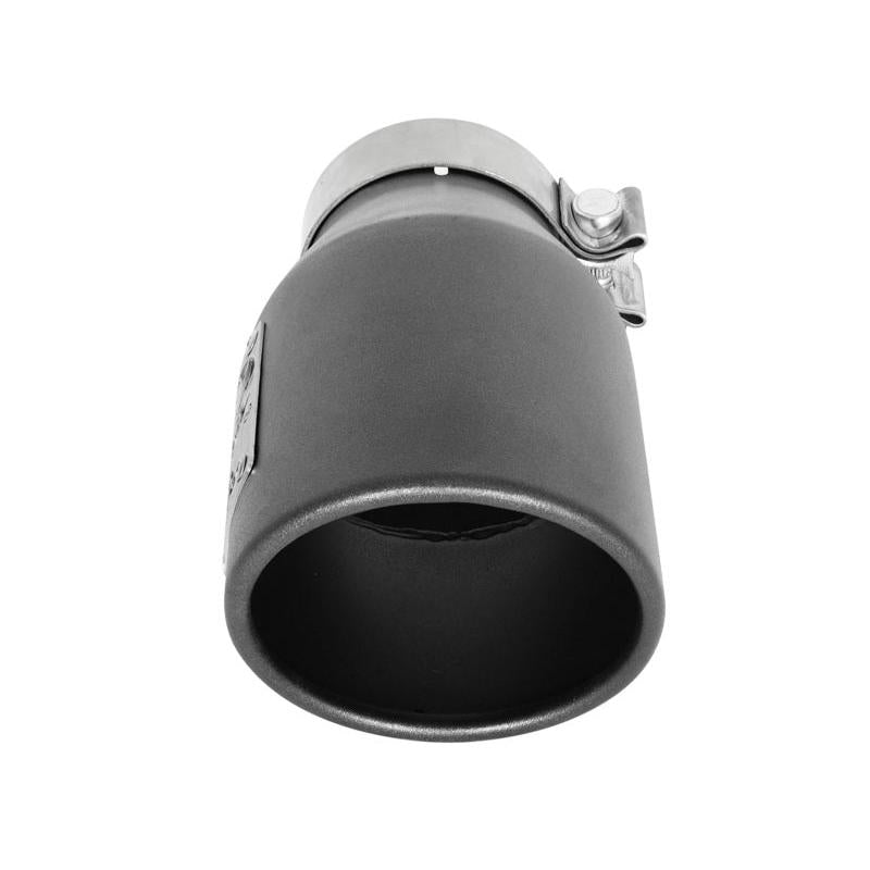 aFe MACH Force-Xp 3in 304 SS Metallic Black Exhaust Tip 3in In x 4-1/2in Out x 9in L Clamp-On Right-SR1 Performance