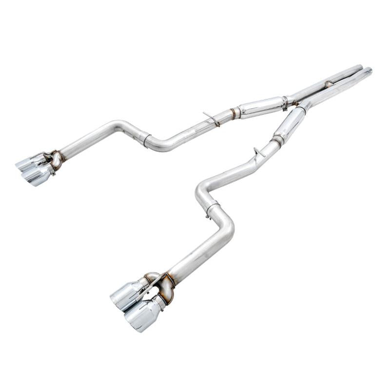 AWE Tuning 2015+ Dodge Challenger 6.4L/6.2L SC Track Edition Exhaust - Quad Chrome Silver Tips