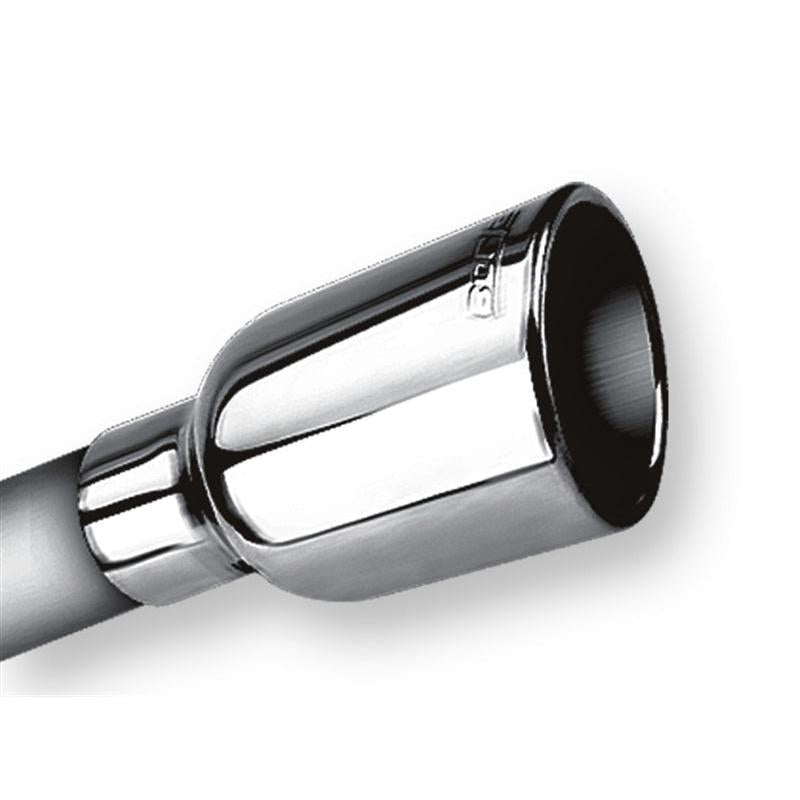 Borla 2.25in Inlet 3.19in Round Rolled Angle Cut Outlet x 5in Long Embossed Tip-SR1 Performance