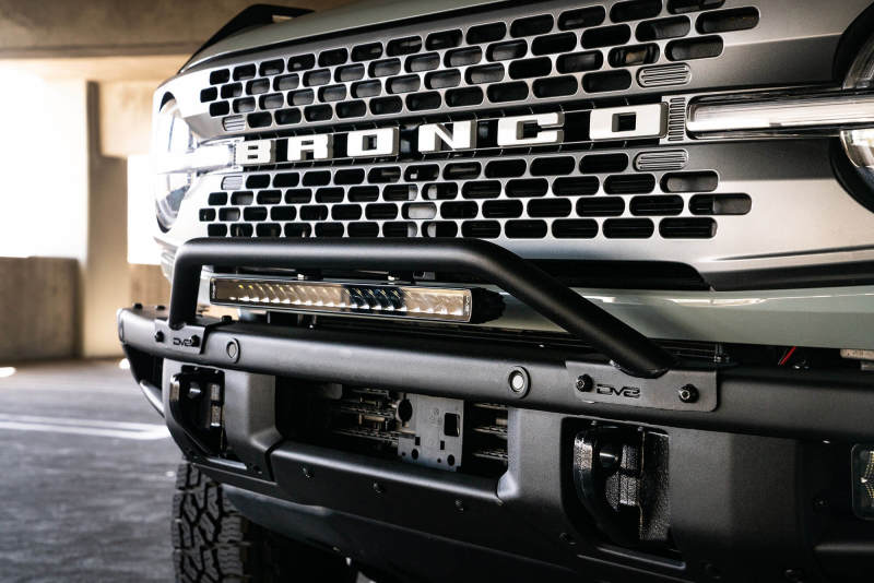 DV8 Offroad Factory Bumper Bull Bar for 2021-2023 Ford Bronco – Low Profile Steel Tubular Front Grille Guard