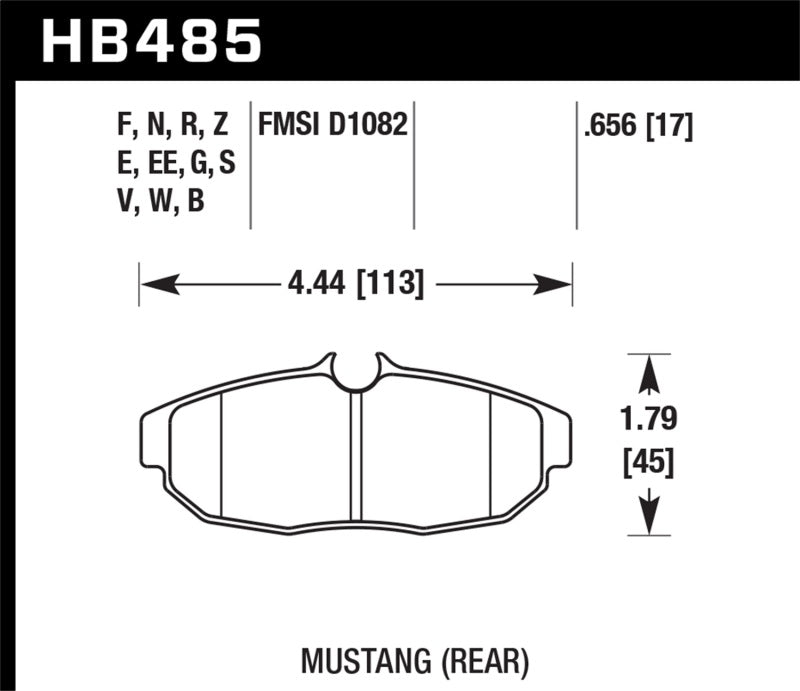 Hawk 05-07 Ford Mustang GT & V6 HP+ Street Rear Brake Pads-SR1 Performance