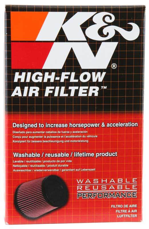 K&N Universal Clamp-On Air Filter - 2 1/4in 10 DEG FLG 3 1/2in OD 6in H-SR1 Performance