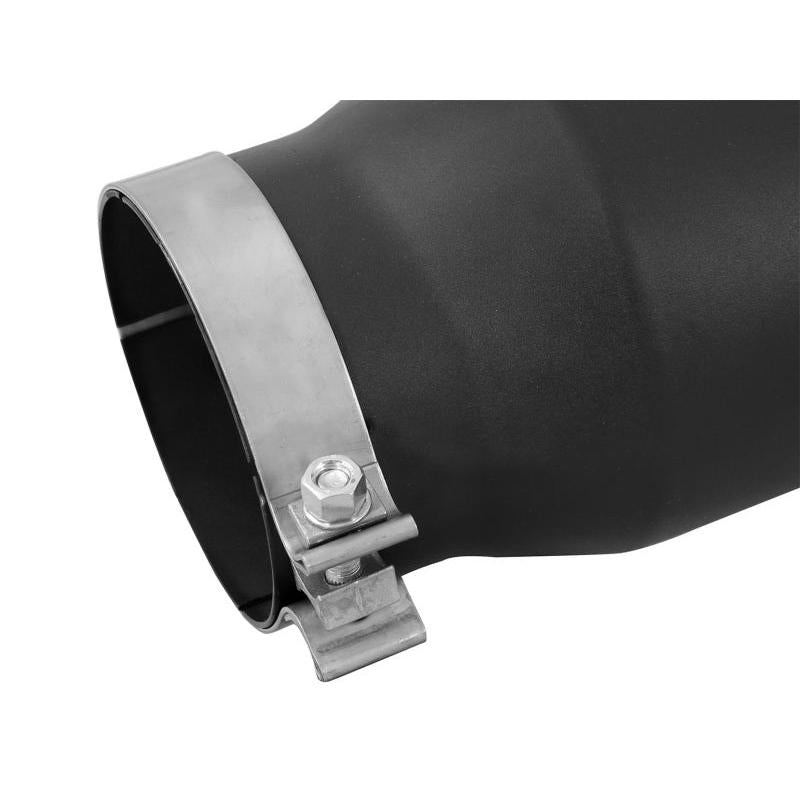 aFe POWER MACH Force-Xp 5in 304 Stainless Steel Exhaust Tip 5In x 7Out x15Lin Bolt-On Right-Blk-SR1 Performance