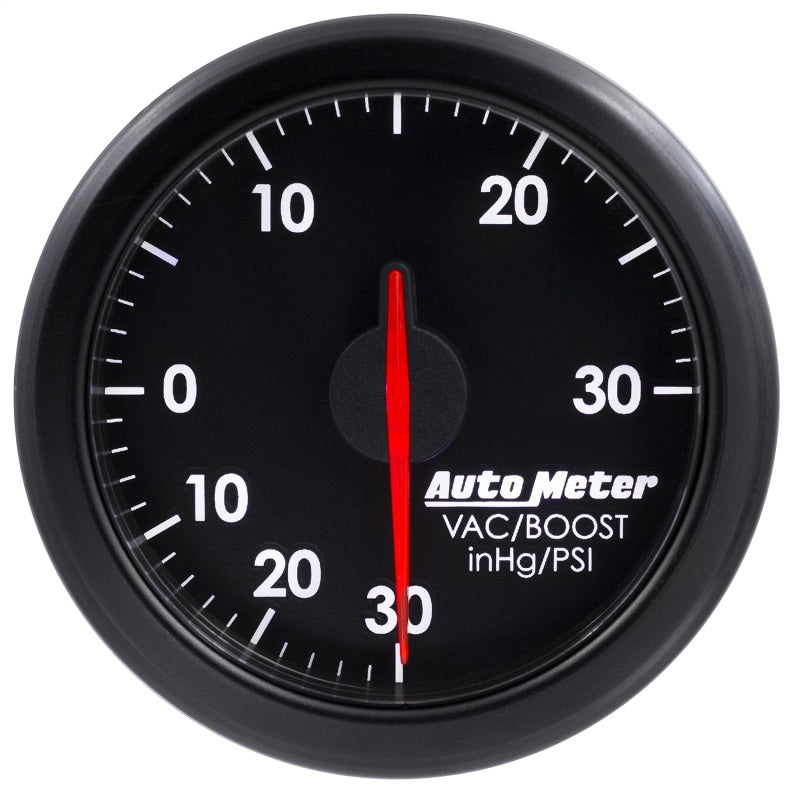 Autometer Airdrive 2-1/6in Boost/Vac Gauge 30in HG/30 PSI - Black-SR1 Performance