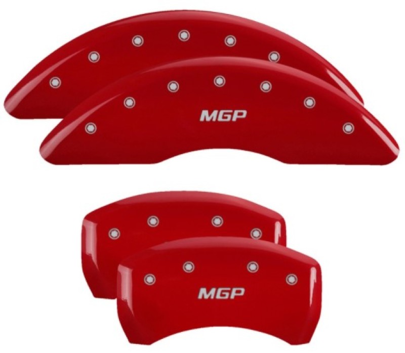 MGP 4-Piece Caliper Covers for Volkswagen Atlas 2018-2020, Red Finish with Silver Engraving