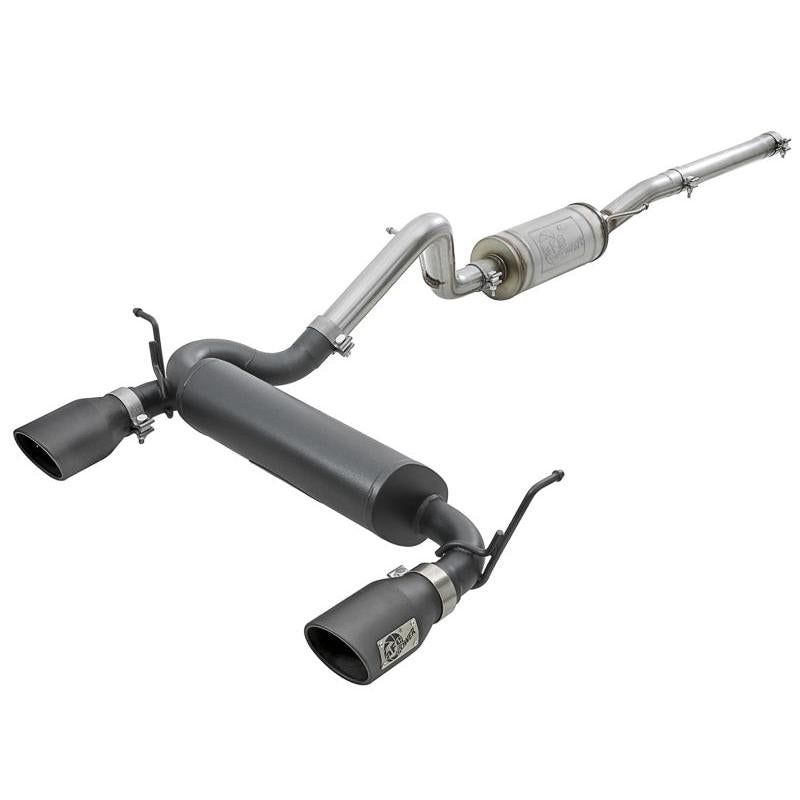 aFe Rebel Series 2.5in 409 SS Cat-Back Exhaust w/ Black Tips 2007+ Jeep Wrangler (JK) V6 3.6L/3.8L-SR1 Performance