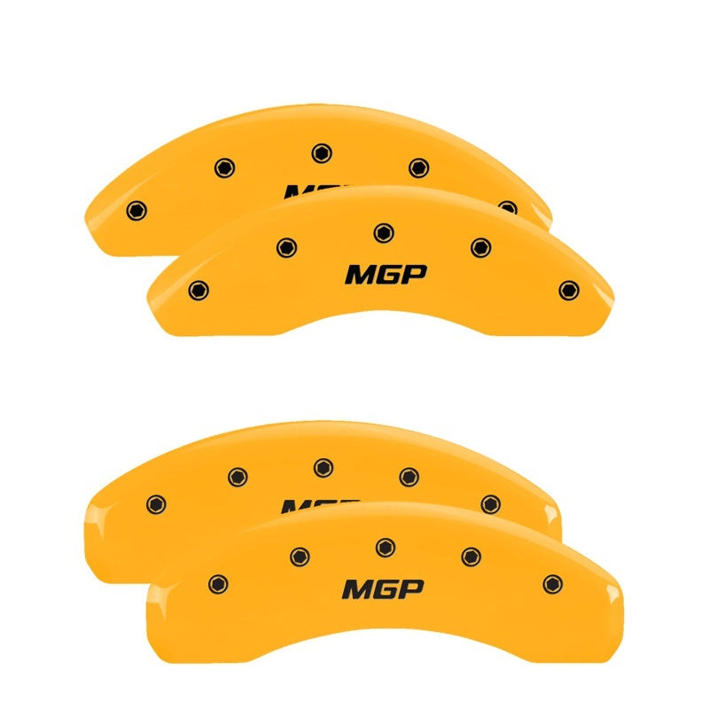 MGP 4 Caliper Covers for 2023-2025 Toyota Prius * Yellow Finish with Black Engraving, Part #16239SMGPYL