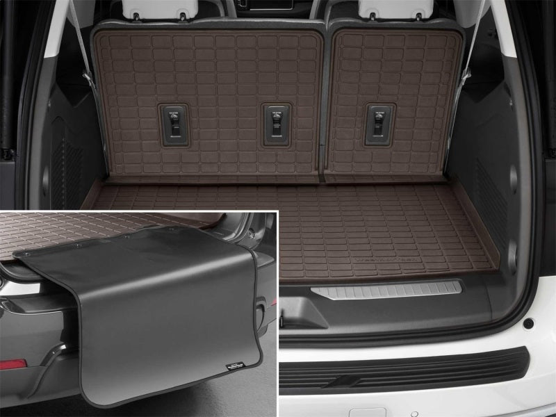 WeatherTech SeatBack Cargo Liner HP with Bumper Protector for 2021-2022 GMC Yukon XL and Chevrolet Suburban – Cocoa