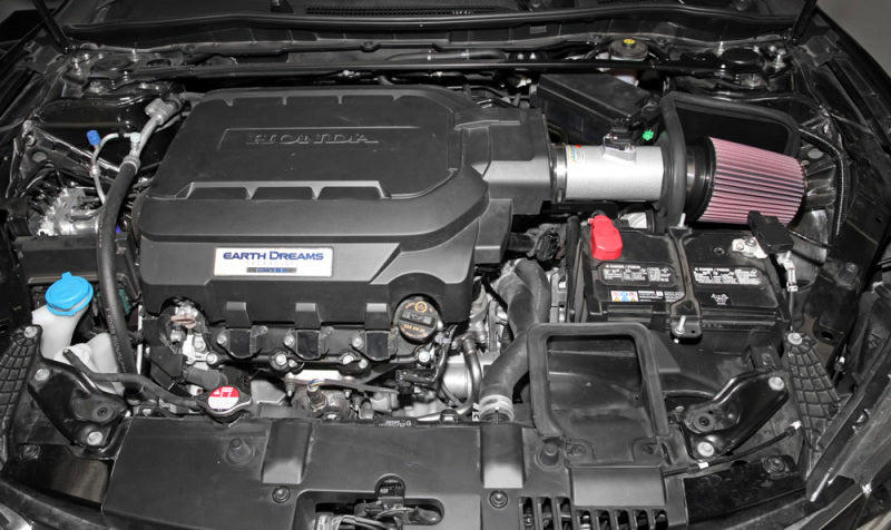K&N 13-14 Honda Accord 3.5L V6 69 Series Typhoon Air Intake System - Silver Cold Air Intake Kit-SR1 Performance