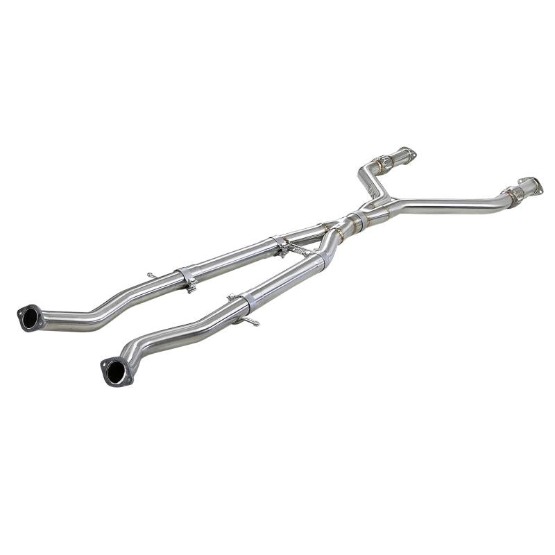 aFe Takeda 2.5in to 3in 304 SS Y-Pipe Exhaust System 16-18 Infiniti Q50/Q60 V6-3.0L (tt)